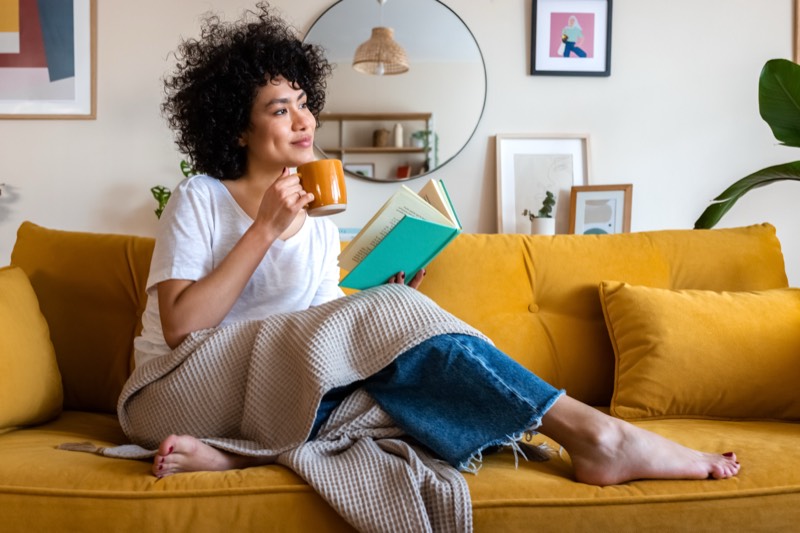 Person reading thoughtfully